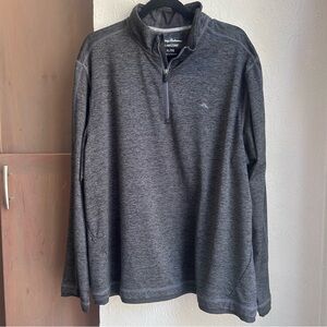 Tommy Bahama Island Zone quarter zip grey jacket Size XL